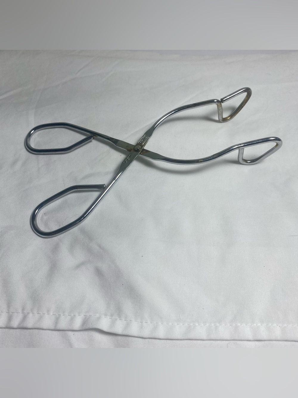 VTG Ekco Kitchen Tongs Stainless Metal Scissor Style Gripping Made In USA